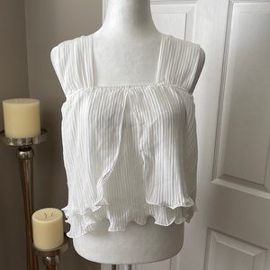 White ruffled shirt